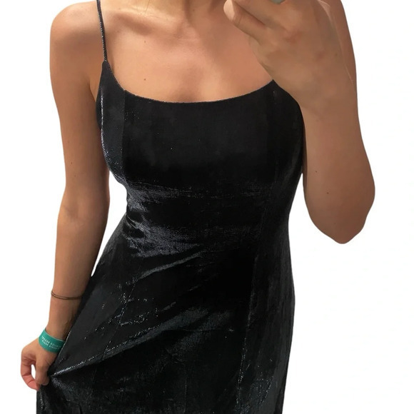 Betsy & Adam vintage y2k navy sparkly formal cocktail prom dress size 6 - Picture 1 of 8